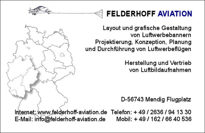 Auenwerbung in Aachen mit Werbe-Banner und Flugzeug