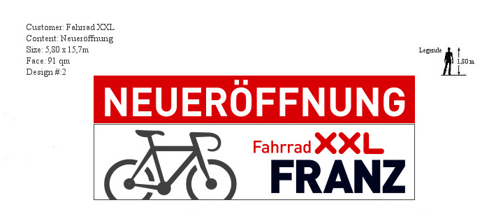 Luftwerbung, Mainz, Werbeflge fr Fahrrad XXL Franz, Flugzeugbanner